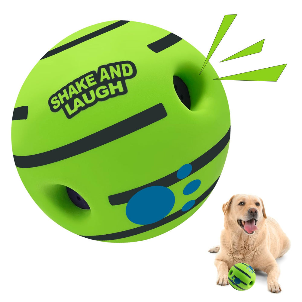 SHAKE AND LAUGH dog ball rolling shows interactive fetch training