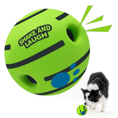 SHAKE AND LAUGH dog ball rolling demonstrates interactive fetch with gibbering sounds
