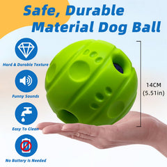 Shake and Laugh dog ball contains whistle tubes for gibbering sounds during rolling.
