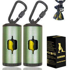 SHAOUMAN metal dog poop bag holder 2-pack front view highlighting durable aluminum construction