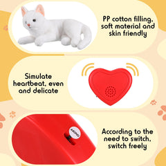 Shappy cat calming doll in soft white fabric for comforting naps.