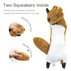SHARLOVY long plush squeaker toy showcases durable stitching for tough chewers and longer play.