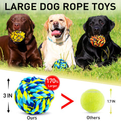 SHARLOVY heavy-duty rope ball—no plastic pieces for safer chewing.