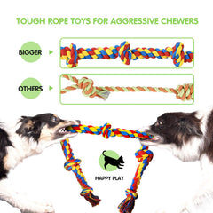 SHARLOVY multi-knots cotton rope toy provides varied gripping points for chewing