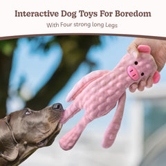 SHARLOVY No Stuffing Dog Toy Cow crinkle fabric for curious interactive fetch