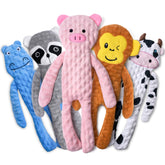 SHARLOVY No Stuffing Dog Toy Monkey plush with squeaker for engaging play