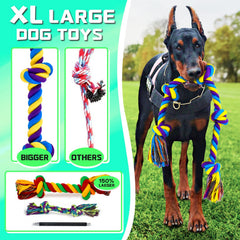 SHARLOVY rope-toy with 5 knots for heavy chewing sessions and reduces boredom.