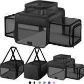 SHARLOVY top-and-2-sides expandable cat carrier designed for easy under-seat airline travel.