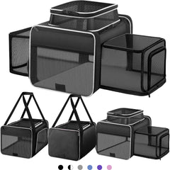 Sharlovy top-and-2-sides expandable cat carrier overview for airline travel