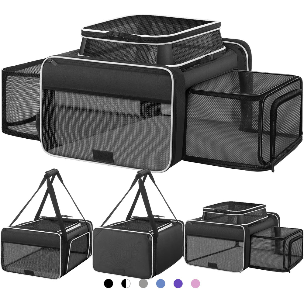 SHARLOVY cat carrier under-seat layout for airline travel.