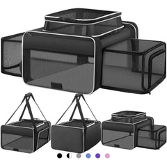 SHARLOVY cat carrier under-seat layout for airline travel.
