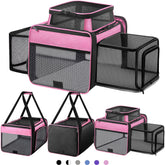 SHARLOVY top-loading cat carrier offers easy airline travel and under-seat fit.