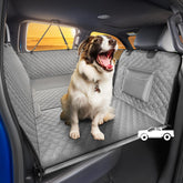 sharlovy xl back seat extender installation demonstrates secure, stable space for dogs during truck rides