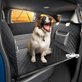 SHARLOVY XL back seat extender assembled with extra flat space for pets.