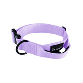 ShawnCo Basecamp dog collar in icy lilac shows rugged daily wear suitability
