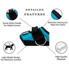 ShawnCo harness shows fully adjustable chest and belly straps for a precise fit.