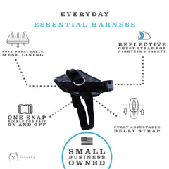ShawnCo Essential harness with soft mesh underside for comfy all-day wear.