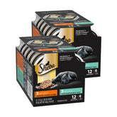 Sheba Perfect Portions chicken entree in gravy twin-pack trays for easy, mess-free feeding.