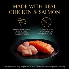 Sheba Perfect Portions sustainable salmon pate in tray, sustainably sourced fish option.