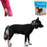 Shed Defender Sport packaging highlights the breathable dog onesie for mess-free shedding control.