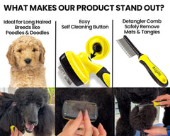 SHEDTITAN ShedTitan Doodle Brush with ergonomic anti-slip handle for comfortable grooming