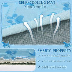 SHEJIZE dog cooling mat waterproof oxford fabric protects bedding and floors.