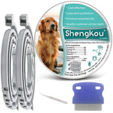 ShengKou flea collar on large dog neck with adjustable-fit for comfortable wear.