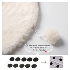 SHENGOCASE faux rabbit fur bed cushion demonstrated as cat tree replacement