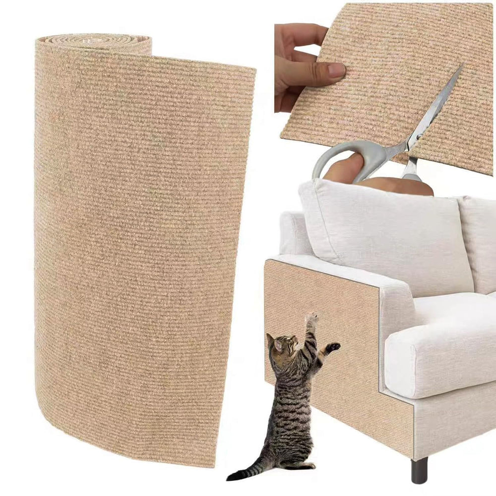 SHENGOCASE beige carpet mat rolled out to protect hardwood floors.
