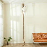 SHENGOCASE cat climbing rope with ceiling hook enables vertical exercise for indoor cats.