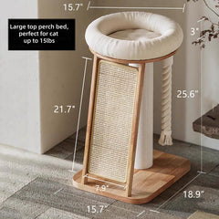 SHENGOCASE cat tree tower tilted ramp scratcher enables easy access for cats of all ages