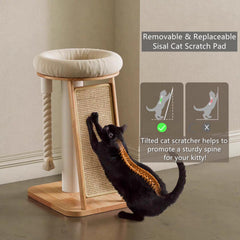 SHENGOCASE cat tree tower top perch bed offers a comfy nap and secure resting spot