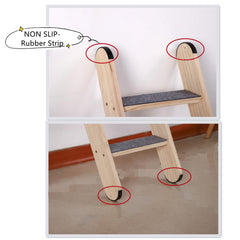 SHENGOCASE cat ladder with non-slip strips keeps steps secure during climbs.