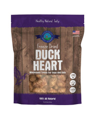 Shepherd Boy Farms duck heart packaging, high-protein snack for dogs