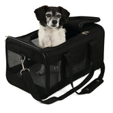 Sherpa Original Deluxe Carrier large front view, showing durable build for pet travel.