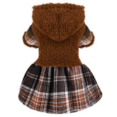 Shifenmei dog sweater plaid fleece closeup demonstrates cozy warmth for small dogs