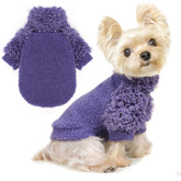 Shifenmei dog sweater pullover front view keeps small dogs warm on chilly strolls.