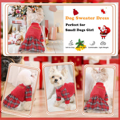 Shifenmei dog sweater red XS model wearing demonstrates easy pullover design.
