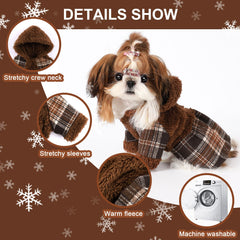 Shifenmei small dog winter coat hood showcases extra warmth and easy on/off