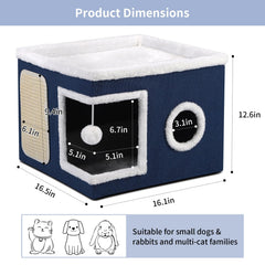 Shikha cat bed cozy condo blue for lounging and safe play