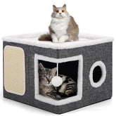 Shikha large cat cave with cozy condo for restful naps and play