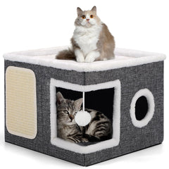 Shikha large cat cave with cozy condo for restful naps and play