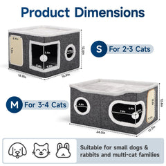 Shikha Cat Beds inside cube setup reveals roomy interior for lounging and play.