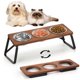 ShineMe elevated cat bowls tilt-stand with 10-degree design for comfortable feeding and fewer spills.
