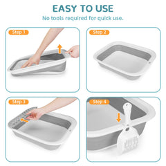 ShineMe foldable-design litter tray for compact storage and travel.