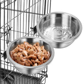 ShineMe crate water bowl no spill assembly—secure mount for mess-free feeding.