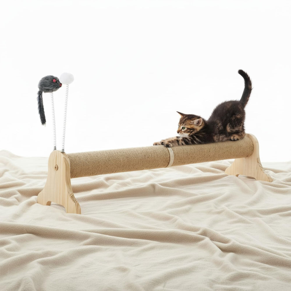 Shinylin 30-inch horizontal cat post base delivers stable scratching for indoor cats.