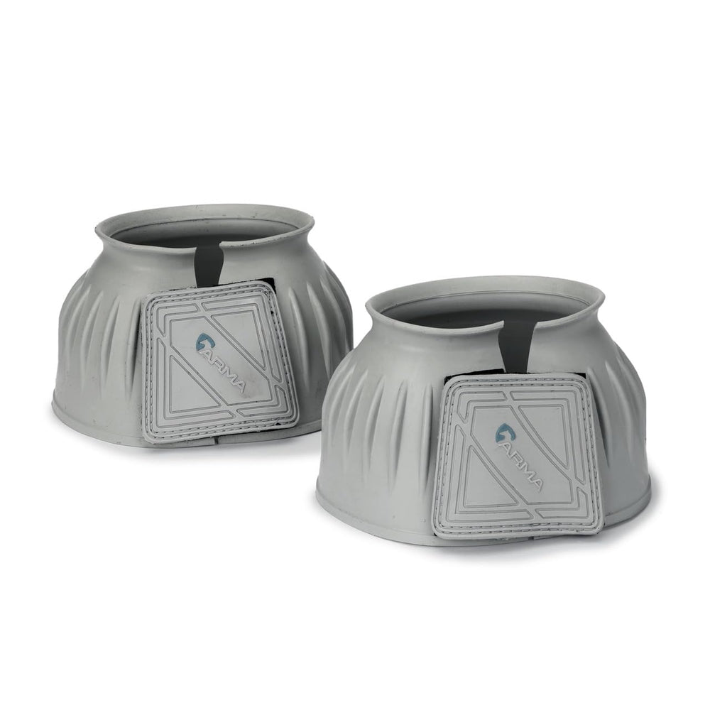 Shires ARMA over reach bell boot grey XX-Full close-up showing shock-absorbing gum rubber protection