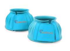 Shires Arma Overreach Bell Boots close-up shows rubber touch-fastening for easy secure fit