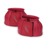 Shires ARMA Overreach Bell Boots pink medium front view protecting hooves during schooling.